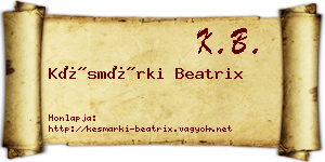 Késmárki Beatrix névjegykártya