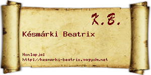 Késmárki Beatrix névjegykártya