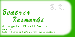 beatrix kesmarki business card