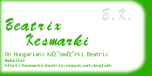 beatrix kesmarki business card